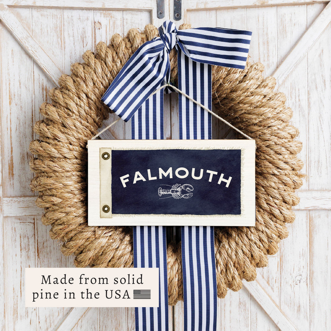 *Falmouth Lobster Vintage Flag Twine Sign