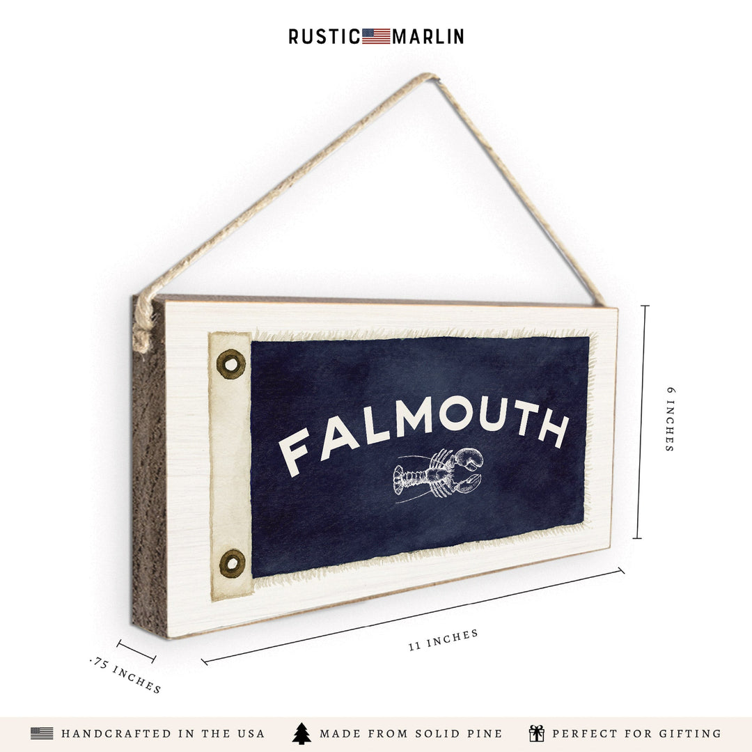 *Falmouth Lobster Vintage Flag Twine Sign