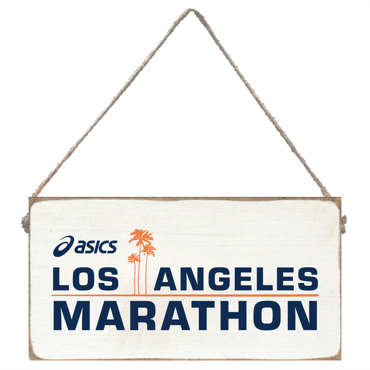 Los Angeles Marathon White Twine Sign by Rustic Marlin