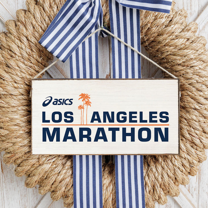 Los Angeles Marathon White Twine Sign by Rustic Marlin