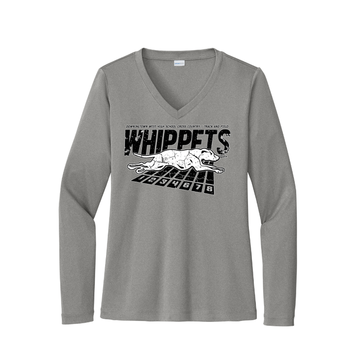 Downingtown West XC and T&F - Women's Long Sleeve Performance V-Neck Tee (LST353LS)