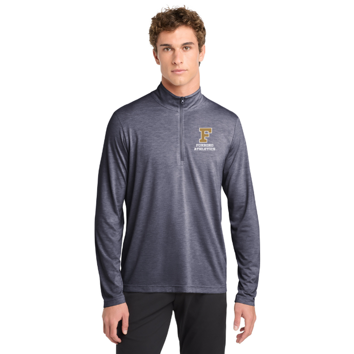 Suéter con cremallera de 1/4 de mezcla de tres colores para hombre (ST407)