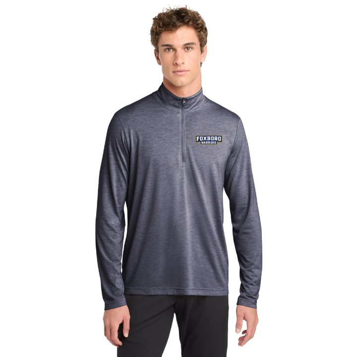 Suéter con cremallera de 1/4 de mezcla de tres colores para hombre (ST407)