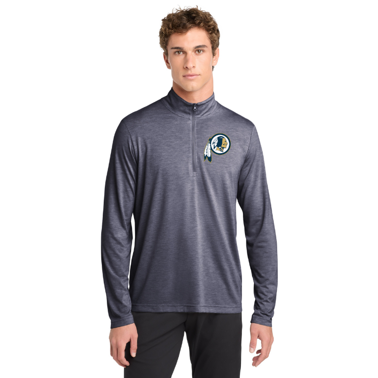 Suéter con cremallera de 1/4 de mezcla de tres colores para hombre (ST407)