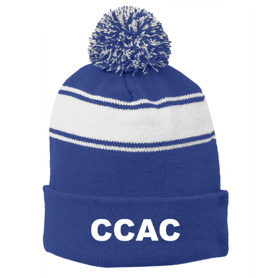 Gorro de lacrosse juvenil para niñas Walpole con pompón a rayas (STC28) 