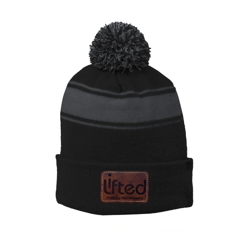 Lifted Fitness - Stripe Pom Pom Beanie (STC28)