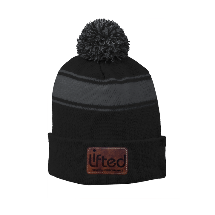 Lifted Fitness - Stripe Pom Pom Beanie (STC28)