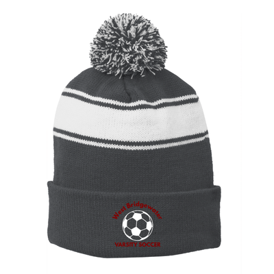 West Bridgewater Girls Soccer - Stripe Pom Pom Beanie (STC28)