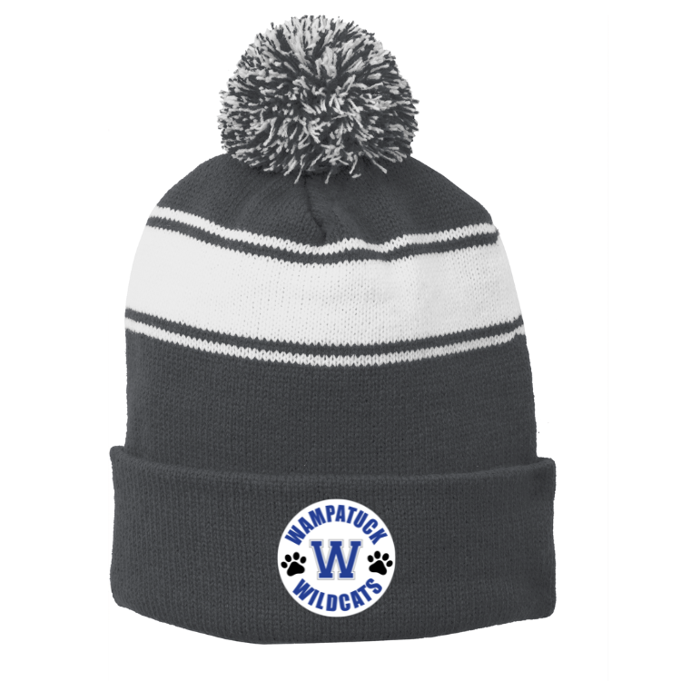 Gorro de lacrosse juvenil para niñas Walpole con pompón a rayas (STC28) 