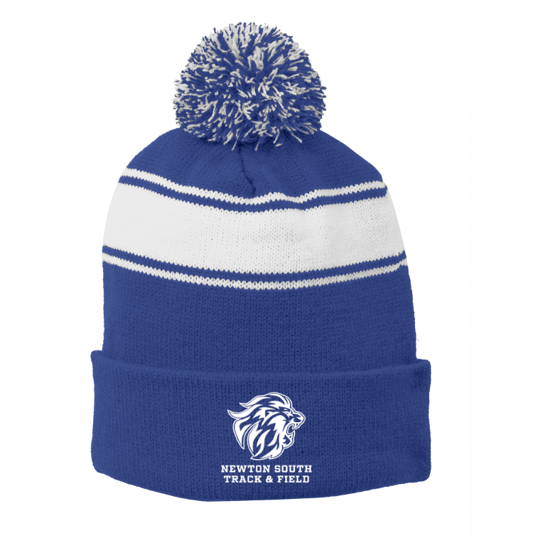 Gorro de lacrosse juvenil para niñas Walpole con pompón a rayas (STC28) 