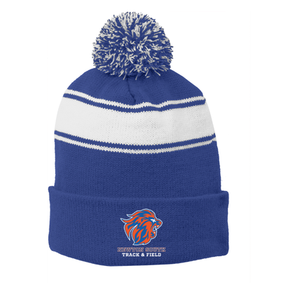 Newton South Track and Field - Stripe Pom Pom Beanie (STC28)