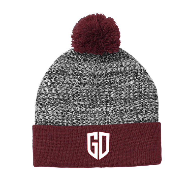 Groton Dunstable T&F / XC - Heather Pom Pom Beanie (STC41)