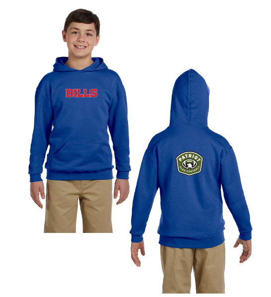 Sudadera con capucha y jersey de tejido polar NuBlend® de 8 oz para jóvenes de los Bills de fútbol americano de bandera (996Y)