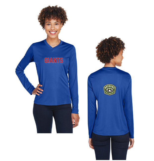 Flag Football Giants - Team 365 Ladies' Zone Performance Long-Sleeve T-Shirt (TT11WL)