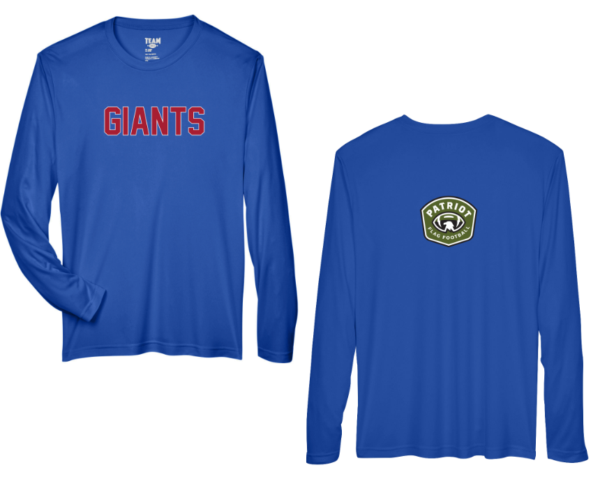 Flag Football Giants - Team 365 Men's Zone Performance Long-Sleeve T-Shirt (TT11L)