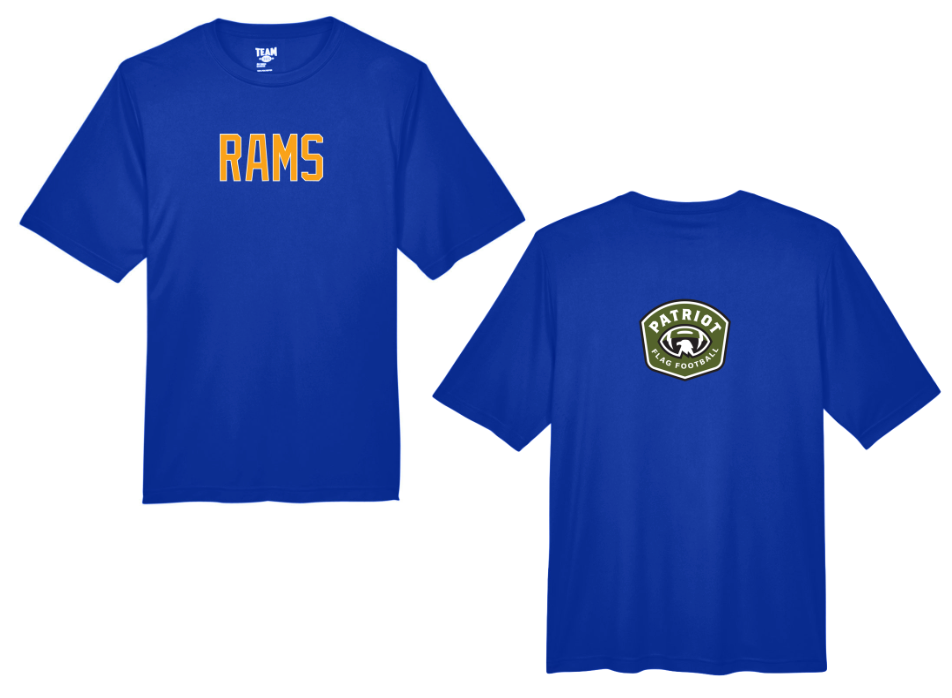 Flag Football Rams - Men's Team 365 Zone Performance T-Shirt (TT11)