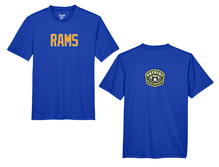 Camiseta de rendimiento para jóvenes de la zona del equipo 365 de Flag Football Rams (TT11Y)