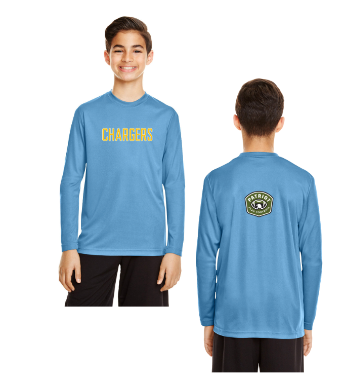 Flag Football Chargers - Team 365 Youth Zone Performance Long-Sleeve T-Shirt (TT11YL)