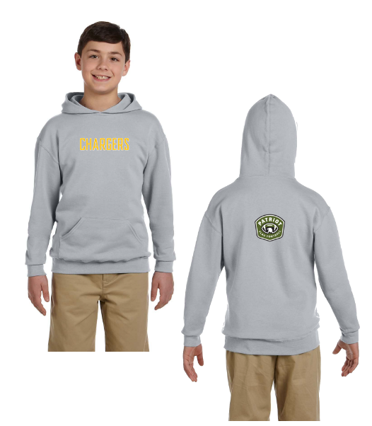 Flag Football Chargers - Jerzees Youth 8 oz. NuBlend® Fleece Pullover Hooded Sweatshirt (996Y)