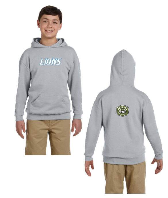 Flag Football Lions - Jerzees Youth 8 oz. NuBlend® Fleece Pullover Hooded Sweatshirt (996Y)