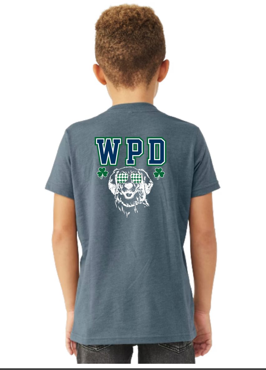 Walpole PD St. Patrick's Day 2024 LC Badge - Bella + Canvas Youth CVC Jersey T-Shirt - 3001YCV