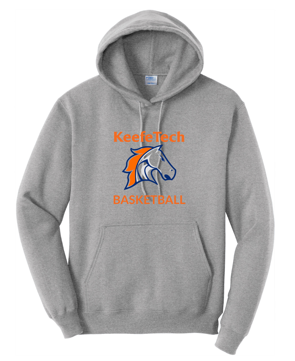 Sudadera con capucha y forro polar Core Fleece de Port &amp; Company® de Keefe Tech Basketball (PC78H)