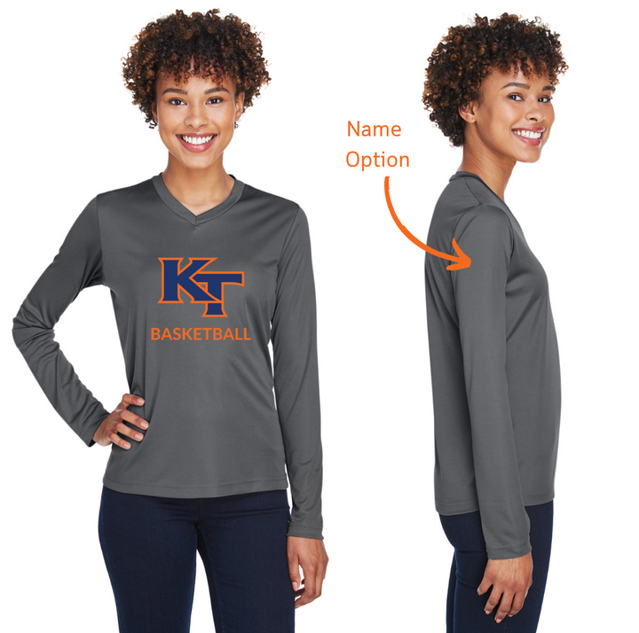 Keefe Tech Basketball - Team 365 Ladies' Zone Performance Long-Sleeve T-Shirt - TT11WL