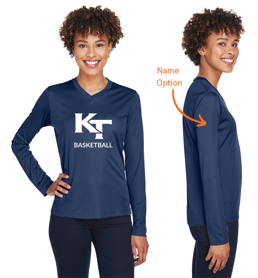 Keefe Tech Basketball - Team 365 Ladies' Zone Performance Long-Sleeve T-Shirt - TT11WL