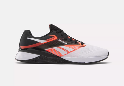 Reebok Nano X4 para hombre, color negro, blanco ftwr y naranja acampanado (100074684 001) 