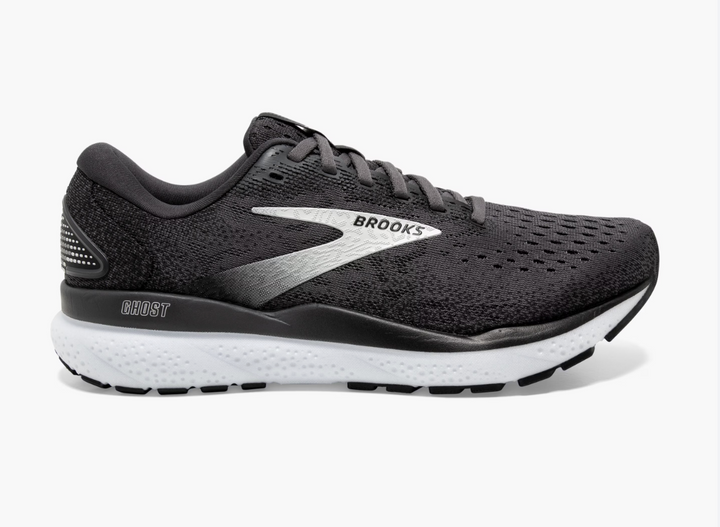 Brooks Ghost 16 para hombre, negro, gris y blanco (1104181D090) 