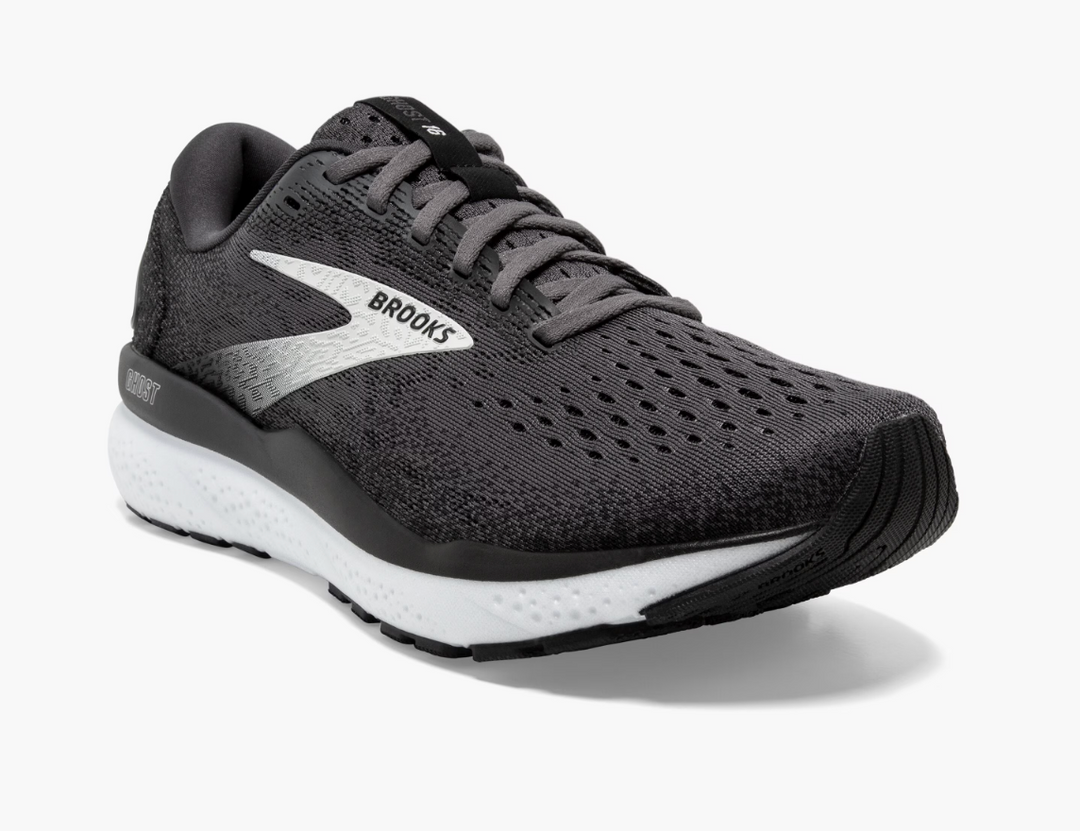 Brooks Ghost 16 para hombre, negro, gris y blanco (1104181D090) 