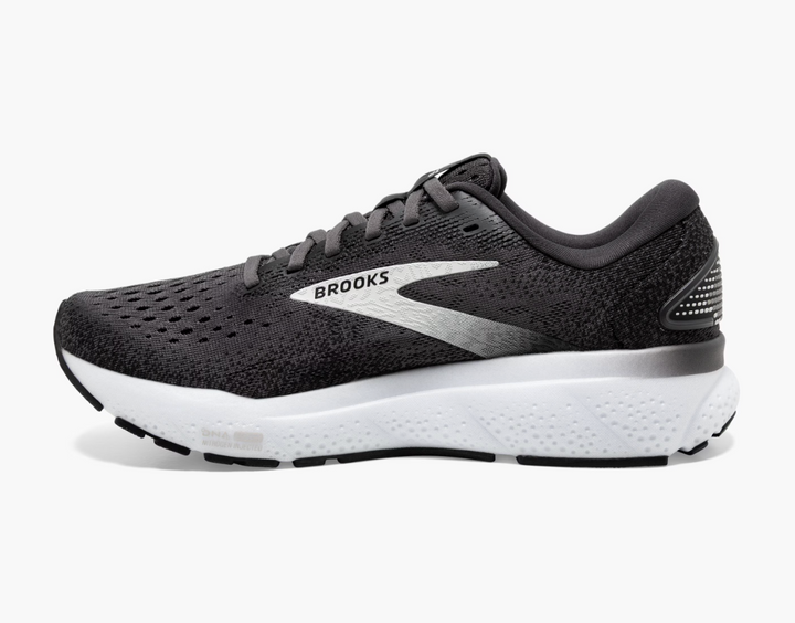 Brooks Ghost 16 para hombre, negro, gris y blanco (1104181D090) 