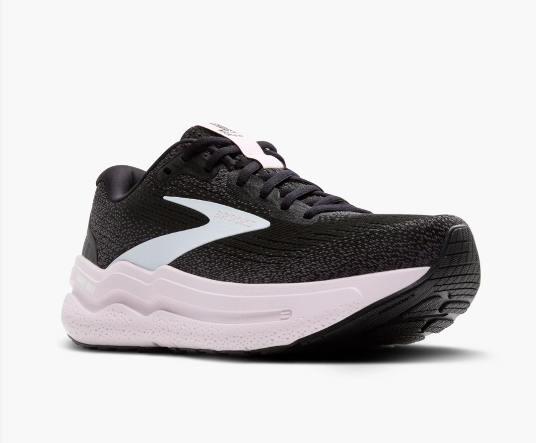 Brooks Womens Ghost Max 2- Black/White/Orchid Ice (1204201B077)