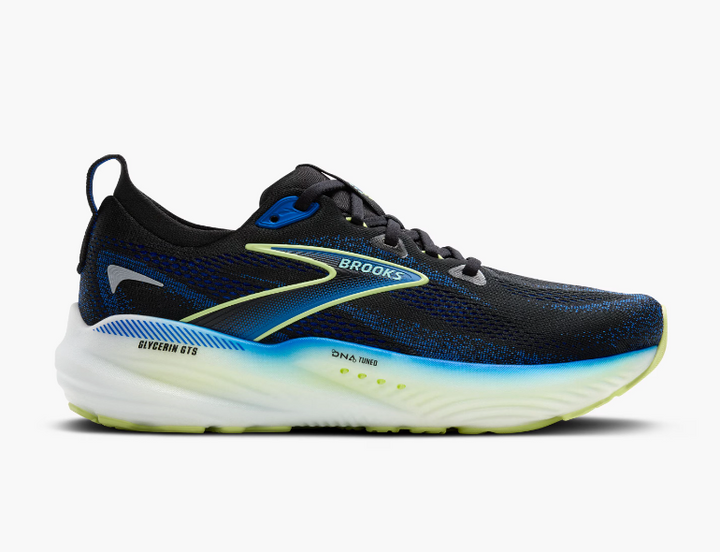 Brooks Mens Glycerin GTS 22- Black/Cobalt/Neo Yellow (1104461D002)