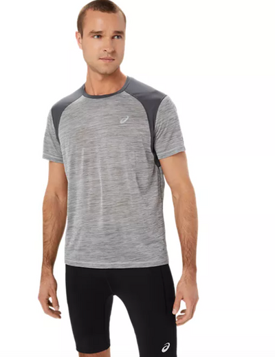 Camiseta ASICS Road SS para hombre - Gris Piedmont/Gris oscuro (2011C992.020)