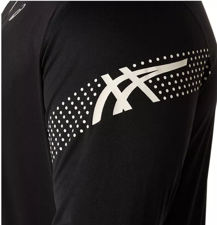 2026 Rose Bowl Half Marathon & 5K - ASICS Men's Icon Long Sleeve 1/2 Zip Black (2011D241) (RB26-17)