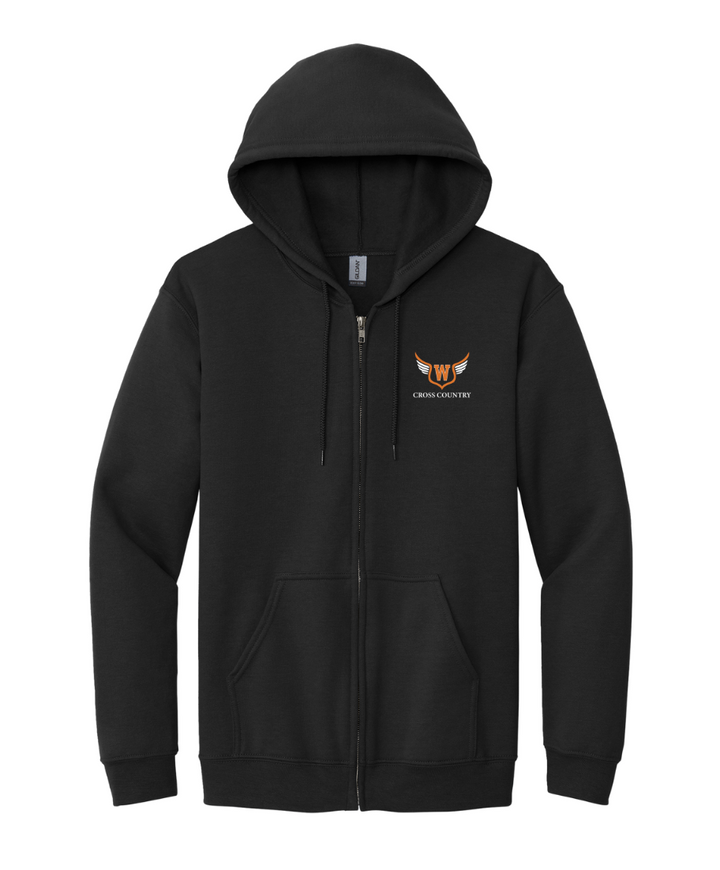 Walpole Middle School Cross Country - Adult Full Zip Hooded Sweatshirt (18600)