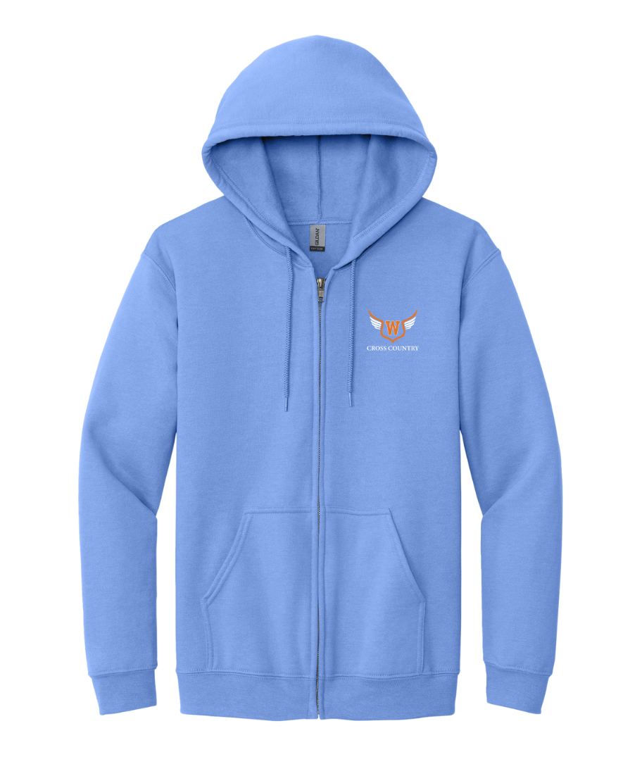 Walpole Middle School Cross Country - Adult Full Zip Hooded Sweatshirt (18600)