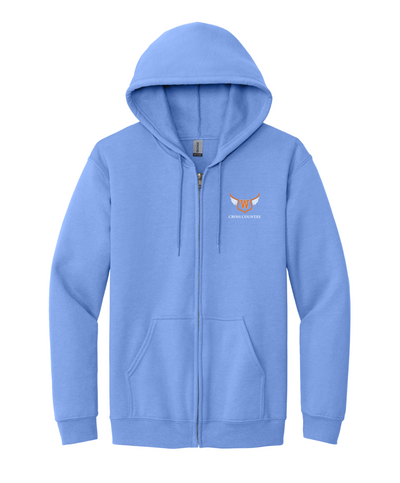 Walpole Middle School Cross Country - Adult Full Zip Hooded Sweatshirt (18600)