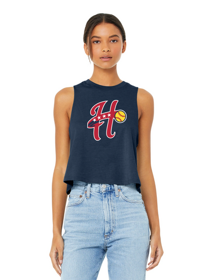 Camiseta sin mangas corta con espalda cruzada para mujer Bella + Canvas de Canton Volleyball (6682)