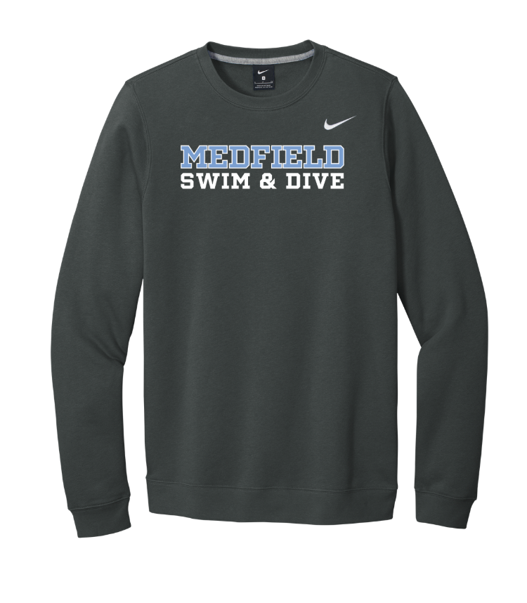 Medfield Swim & Dive - Unisex Adult Nike Club Fleece Crew (CJ1614)