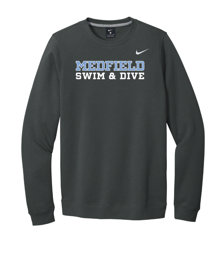 Medfield Swim & Dive - Unisex Adult Nike Club Fleece Crew (CJ1614)