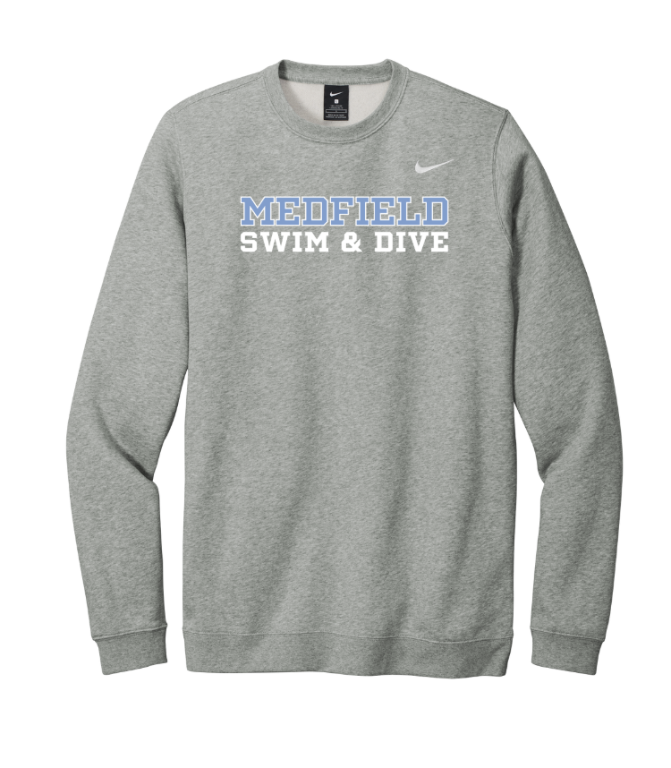Medfield Swim & Dive - Unisex Adult Nike Club Fleece Crew (CJ1614)