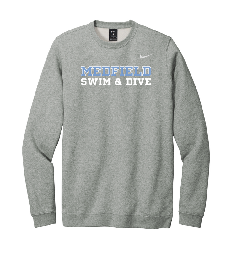 Medfield Swim & Dive - Unisex Adult Nike Club Fleece Crew (CJ1614)