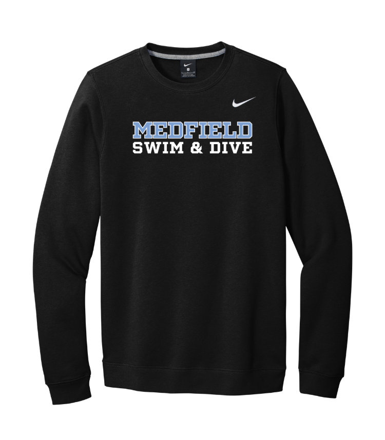 Medfield Swim & Dive - Unisex Adult Nike Club Fleece Crew (CJ1614)
