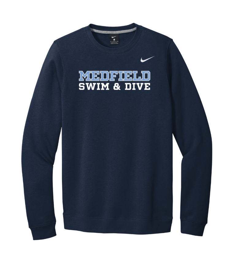 Medfield Swim & Dive - Unisex Adult Nike Club Fleece Crew (CJ1614)