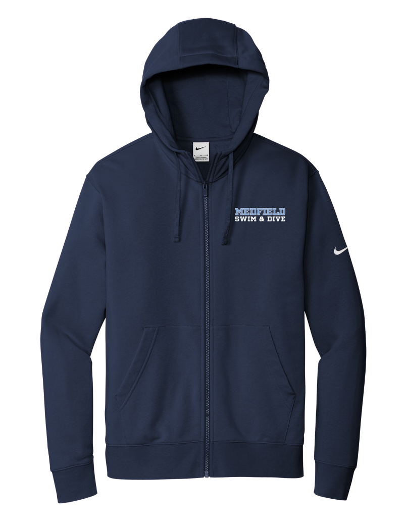 Medfield Swim & Dive - Nike Club Fleece Sleeve Swoosh Full-Zip Hoodie (NKDR1513)
