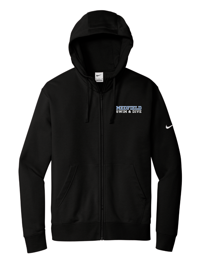 Medfield Swim & Dive - Nike Club Fleece Sleeve Swoosh Full-Zip Hoodie (NKDR1513)
