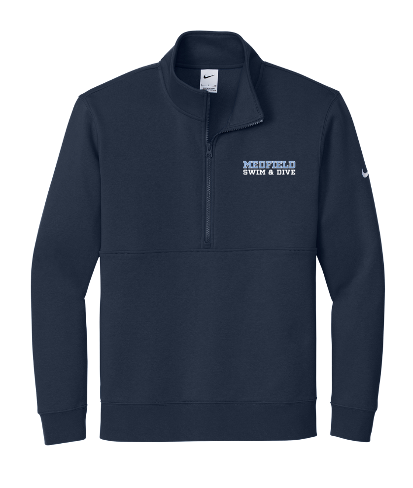 Medfield Swim & Dive - Nike Men's Club Fleece Sleeve Swoosh 1/2-Zip (NKDX6718)