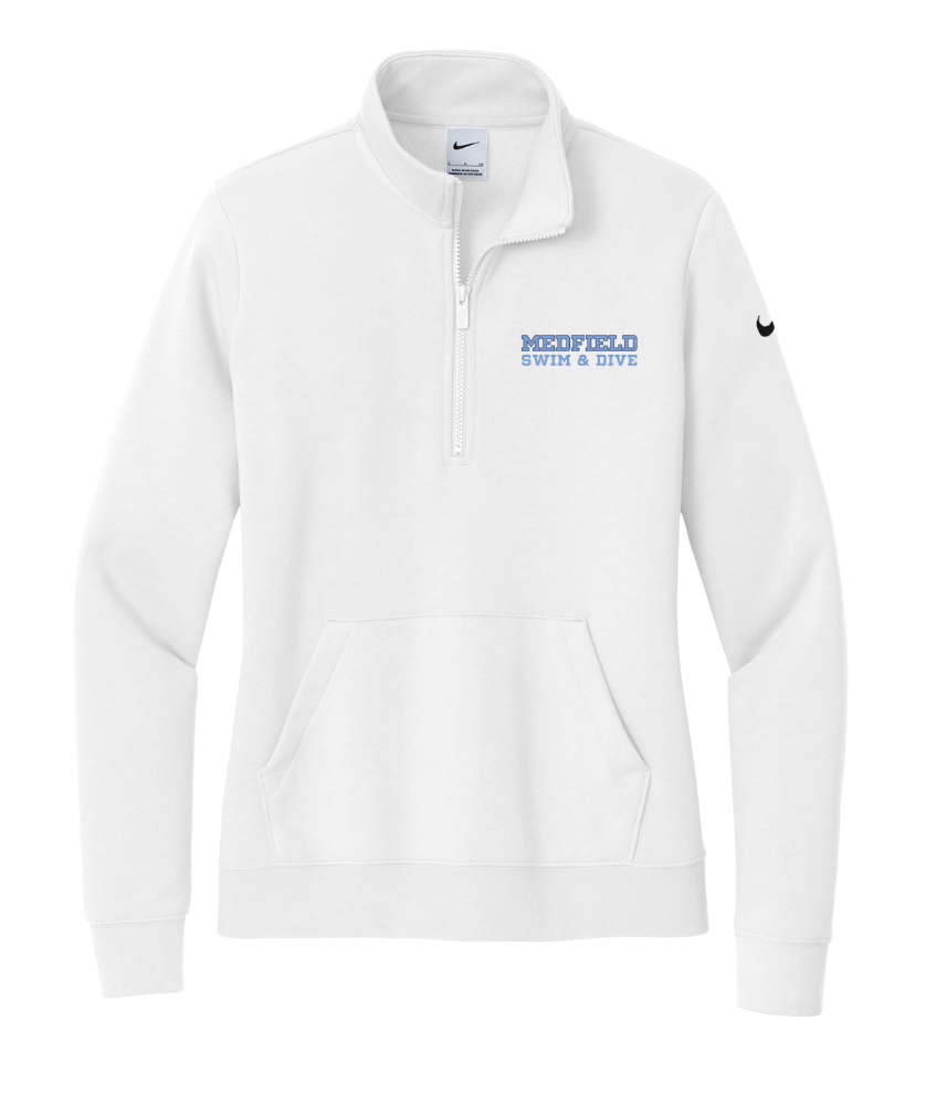 Medfield Swim & Dive - Nike Women's Club Fleece Sleeve Swoosh 1/2-Zip (NKDX6720)